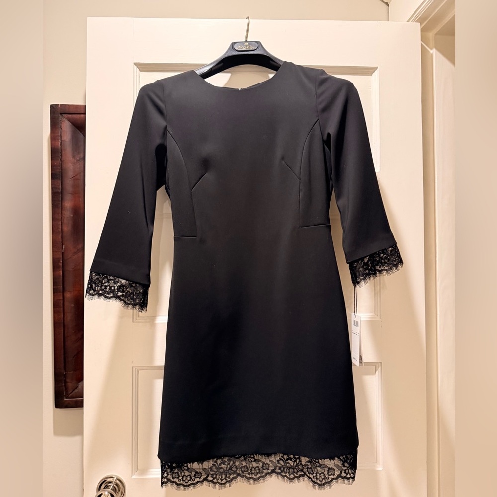 Marc Cain Elegant Black Dress with Lace Trim